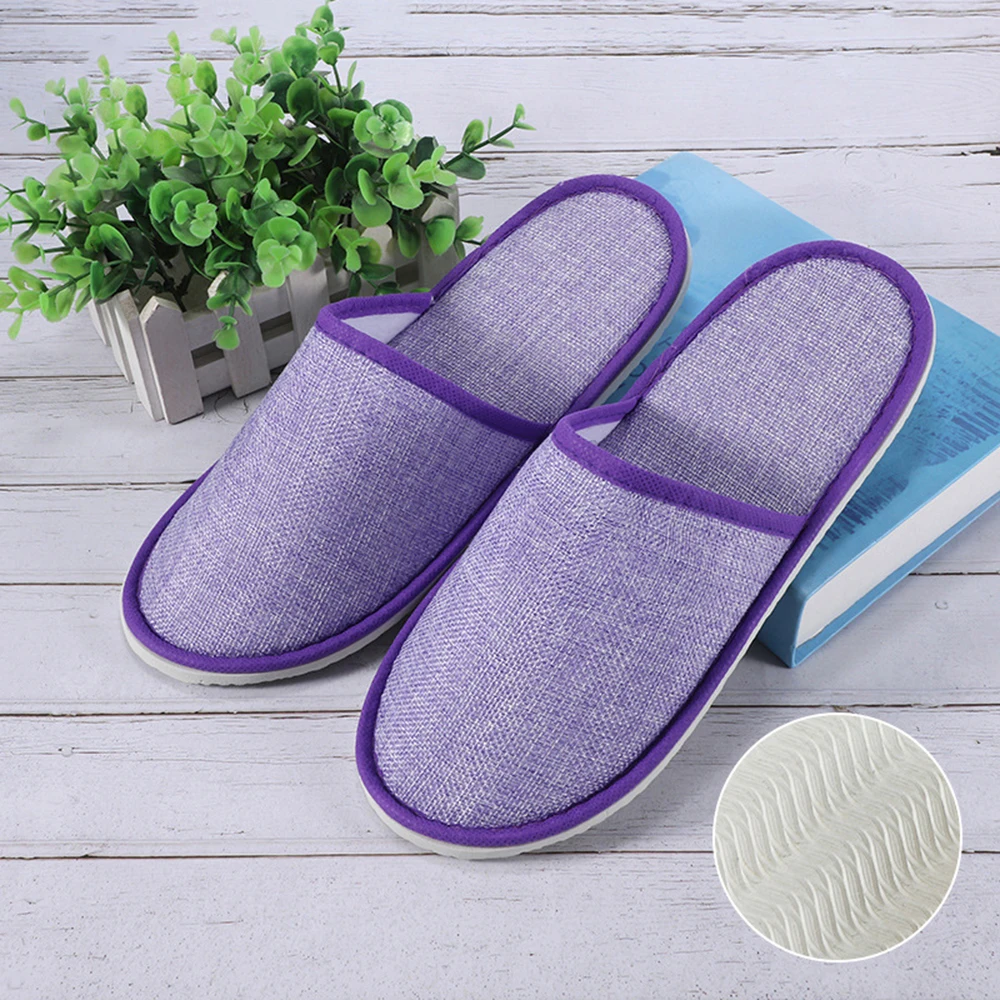 Women Men Disposable Slippers Hotel Travel Slippers Home Indoor Guest Slipper Loafer Home Linen Flip Flop Wedding Shoes Non-slip