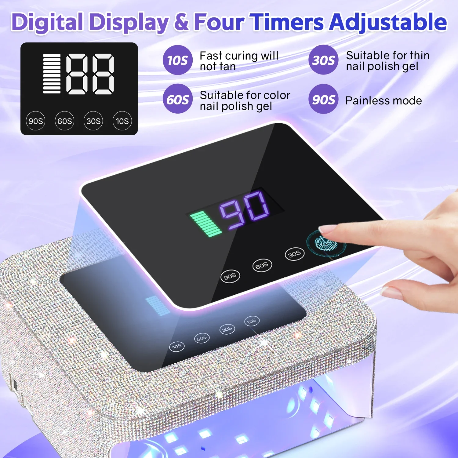 Lampada per unghie wireless 33W 39LEDS Macchina per asciugare le unghie a LED UV senza fili per polimerizzare lo smalto gel Lampada per manicure ricaricabile per polimerizzazione del gel