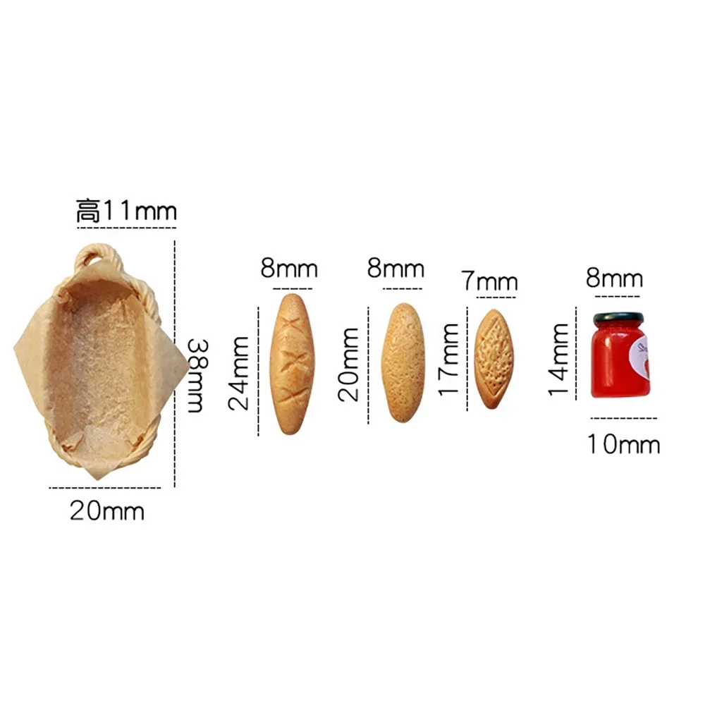 1 مجموعة 1/12 بيت الدمية مصغرة المربى سلة خبز محاكاة المطبخ Diy بها بنفسك الغذاء لعبة مجسمة ديكور صغير دمية الملحقات
