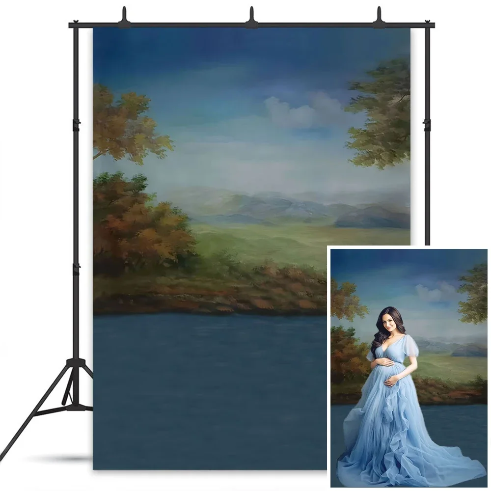 Photography Studio Background Retro Western Oil Painting Texture for Maternity Art Portrait Rustic Country Tree Backdrop Decor