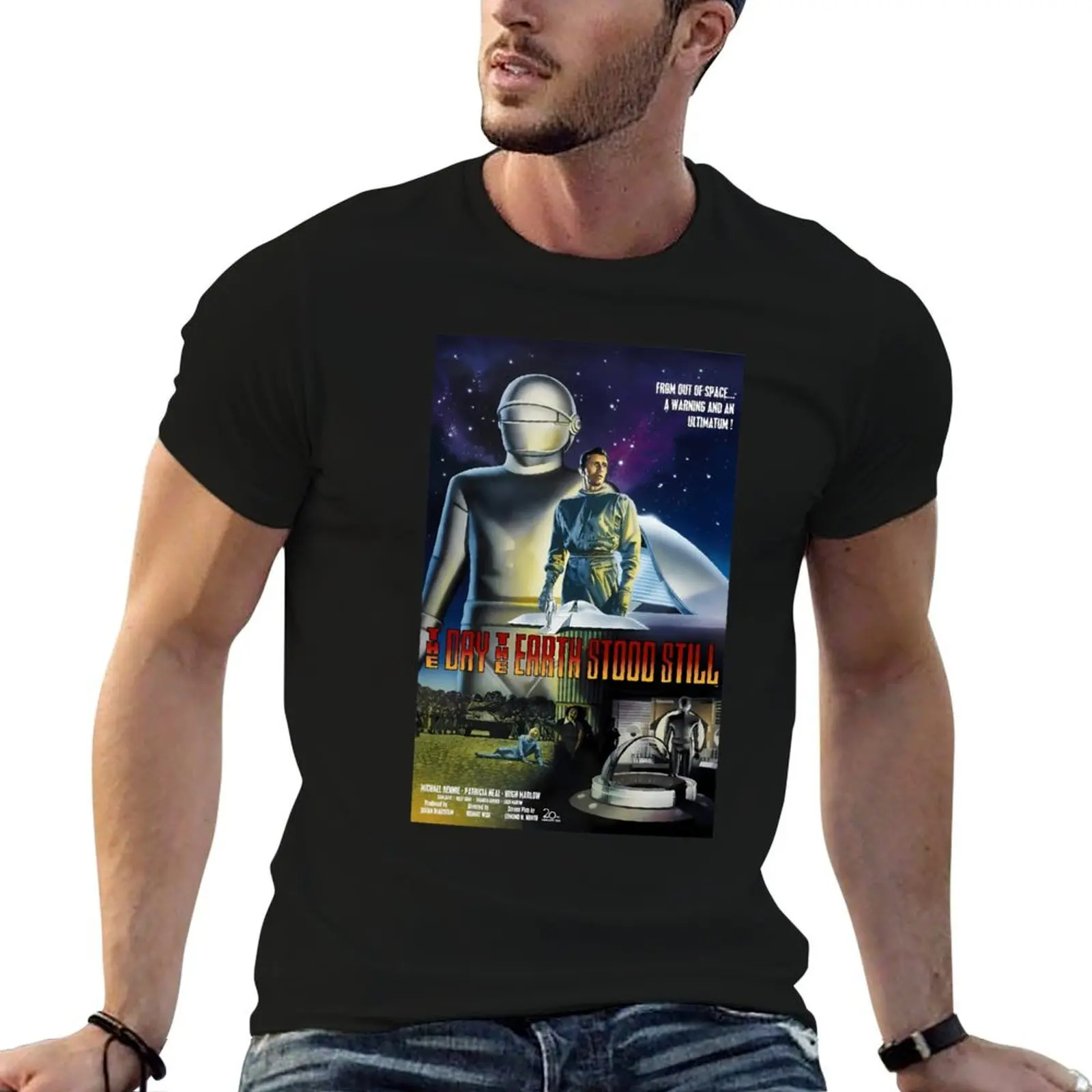 The Day The Earth Stood Still Horror Movie T-Shirt shirts graphic tee plus size clothes shirts graphic clothes for men