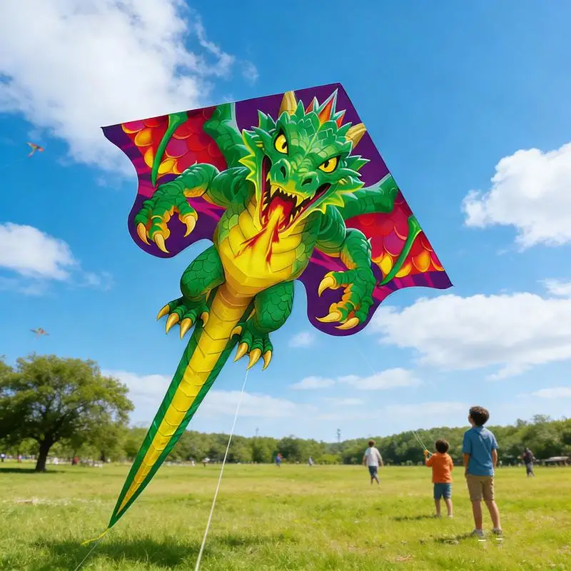 TH Chinese Dragon Kite Upgraded Hot Cut Craft Cartoon Kite Suitable For Beginners With 100m Kite String Outdoor Flying Toy view 5