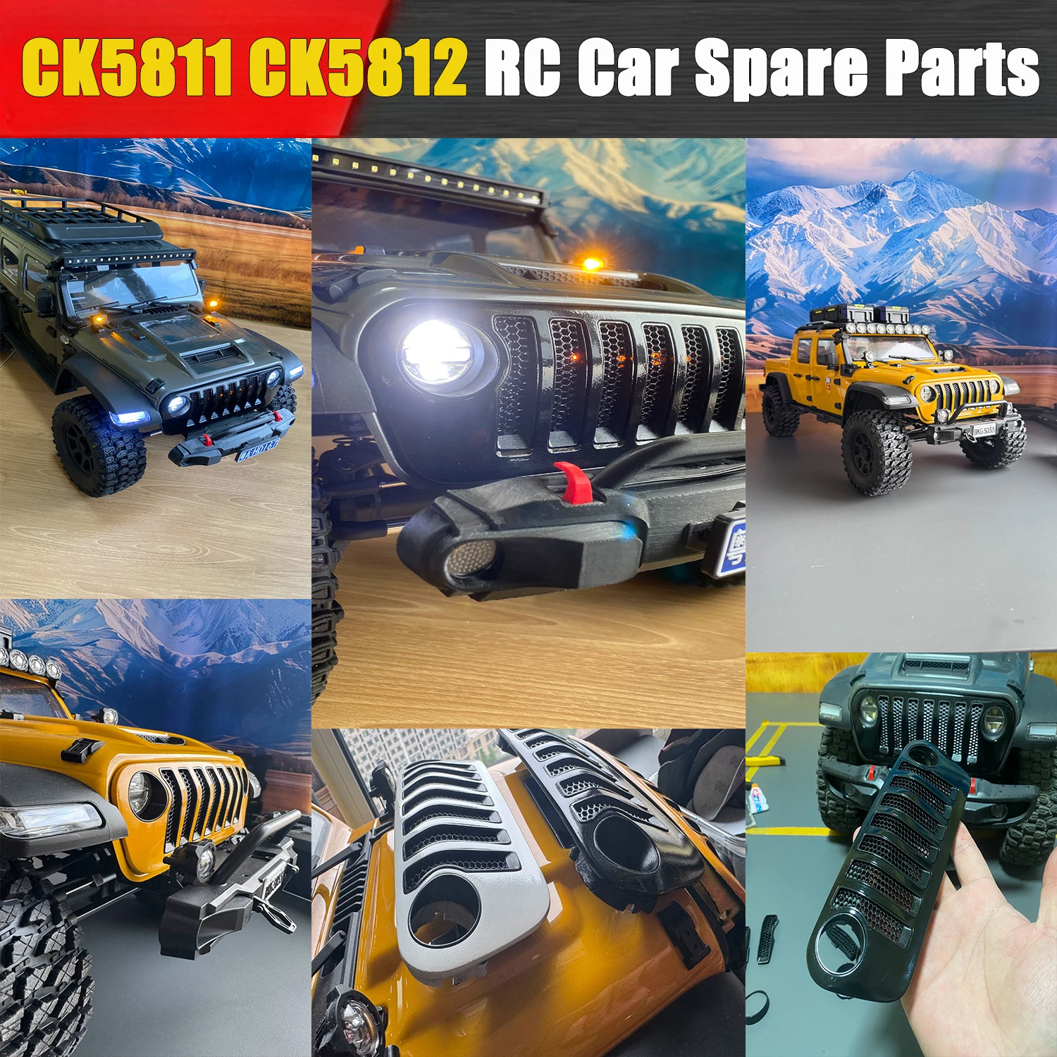 CK5811 CK5812 RC Car Spare Parts Classic Edition China Open Net Front Face Grille Modification Parts