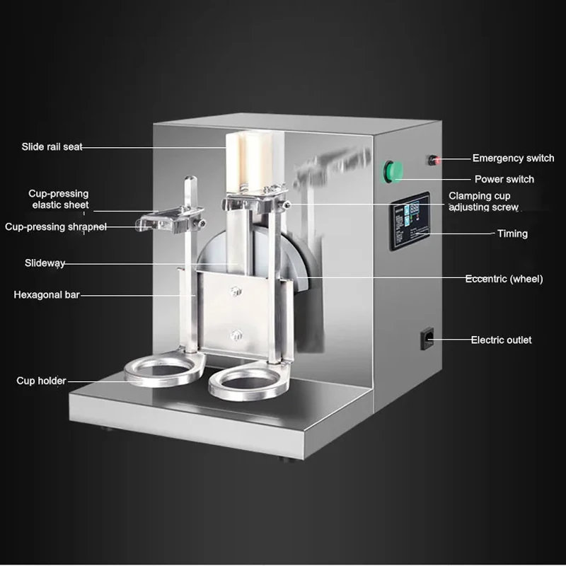 Stainless Steel Milkshaker Commercial Milk Shake Machine Bubble Tea Stirring Double Head Mixer Beverage Stirre