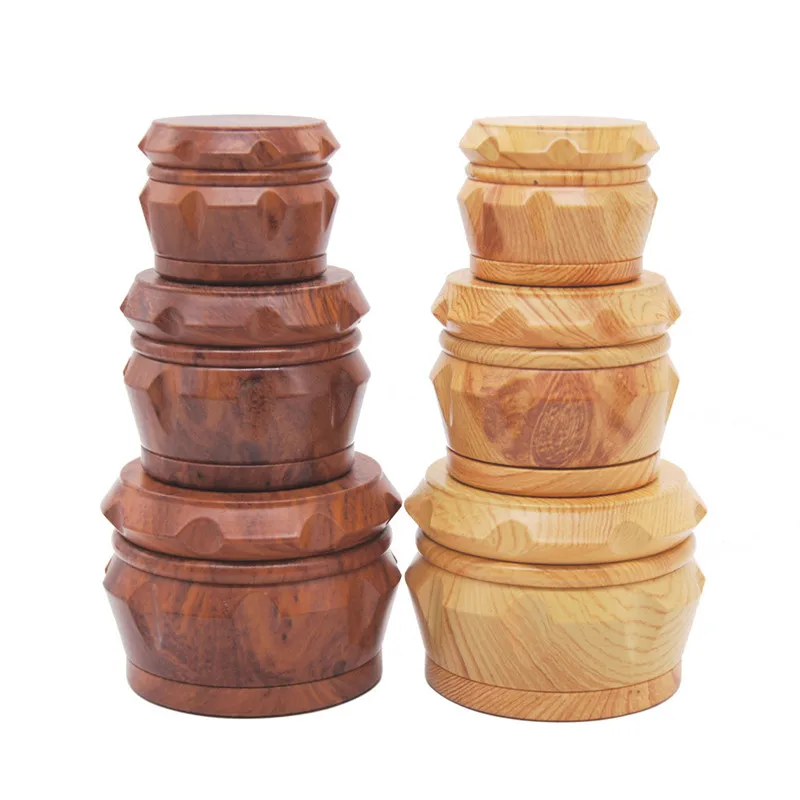 4-layer 40mm/50mm/63mm manual imitation wood crusher, cigarette crusher, cigarette accessories