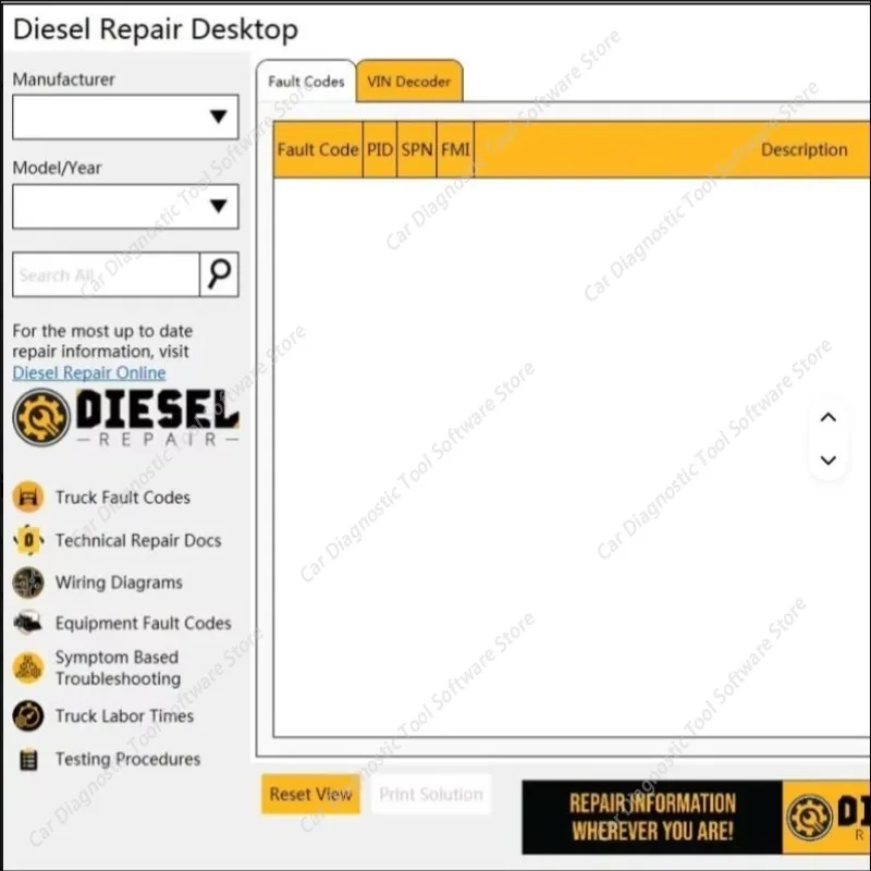FOR Diesel Repair Desktop DTC Solutions Professional 2.9.98 with Keygen + Diesel Explorer - Fault Code Information & VIN Decoder