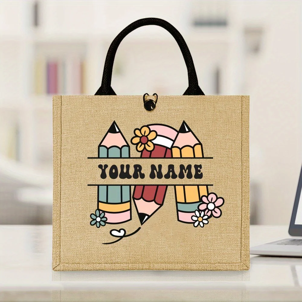 

Personalized Teacher Bag Custom Name Teacher Tote Bag Teacher Appreciation Gift Back to School Season Tote Gifts for Educators