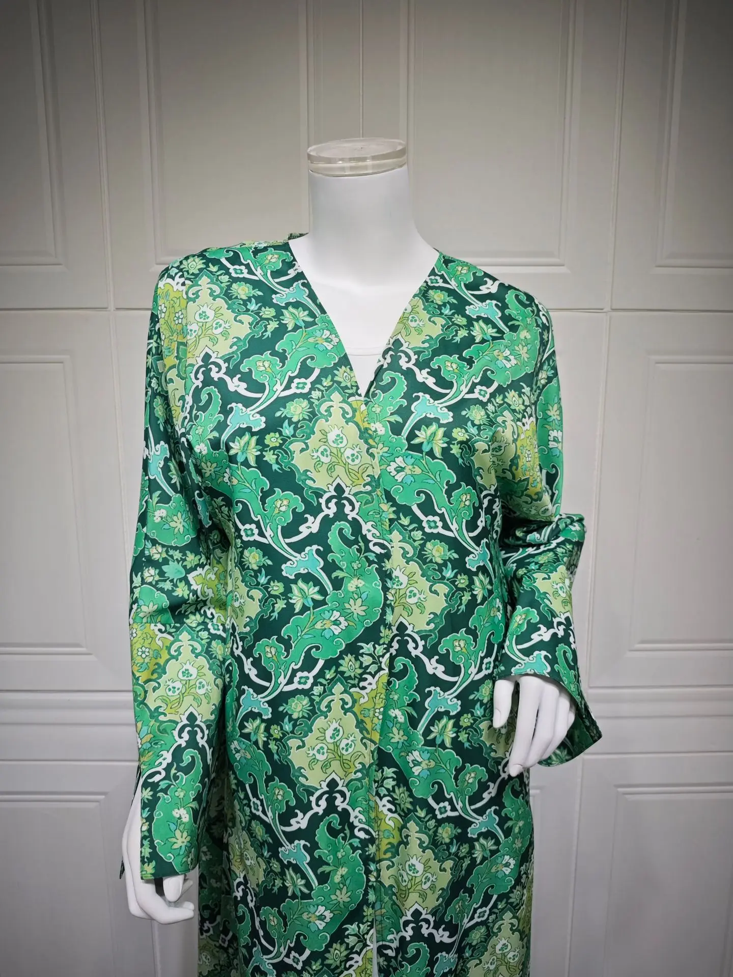 

Рамадан Ид Зеленый Химар Кимоно Абая Дубай Мусульманская молитвенная одежда Женский хиджаб Kebaya Кафтан Ислам Халат Arabe Femme Musulmane