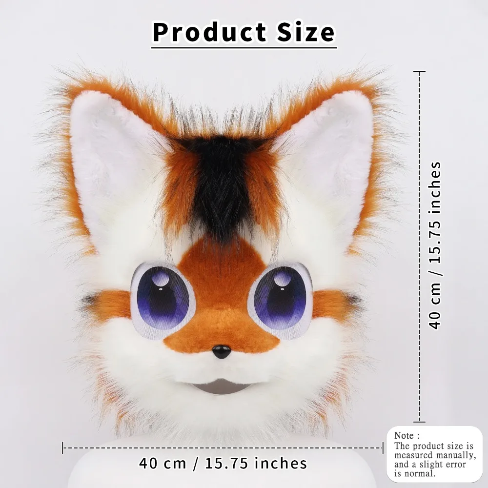 Animal Dog Head Mask Faux Fur Furry Plush Fursuit Headgear Carnival Party Costume Cosplay Accessories Wearable