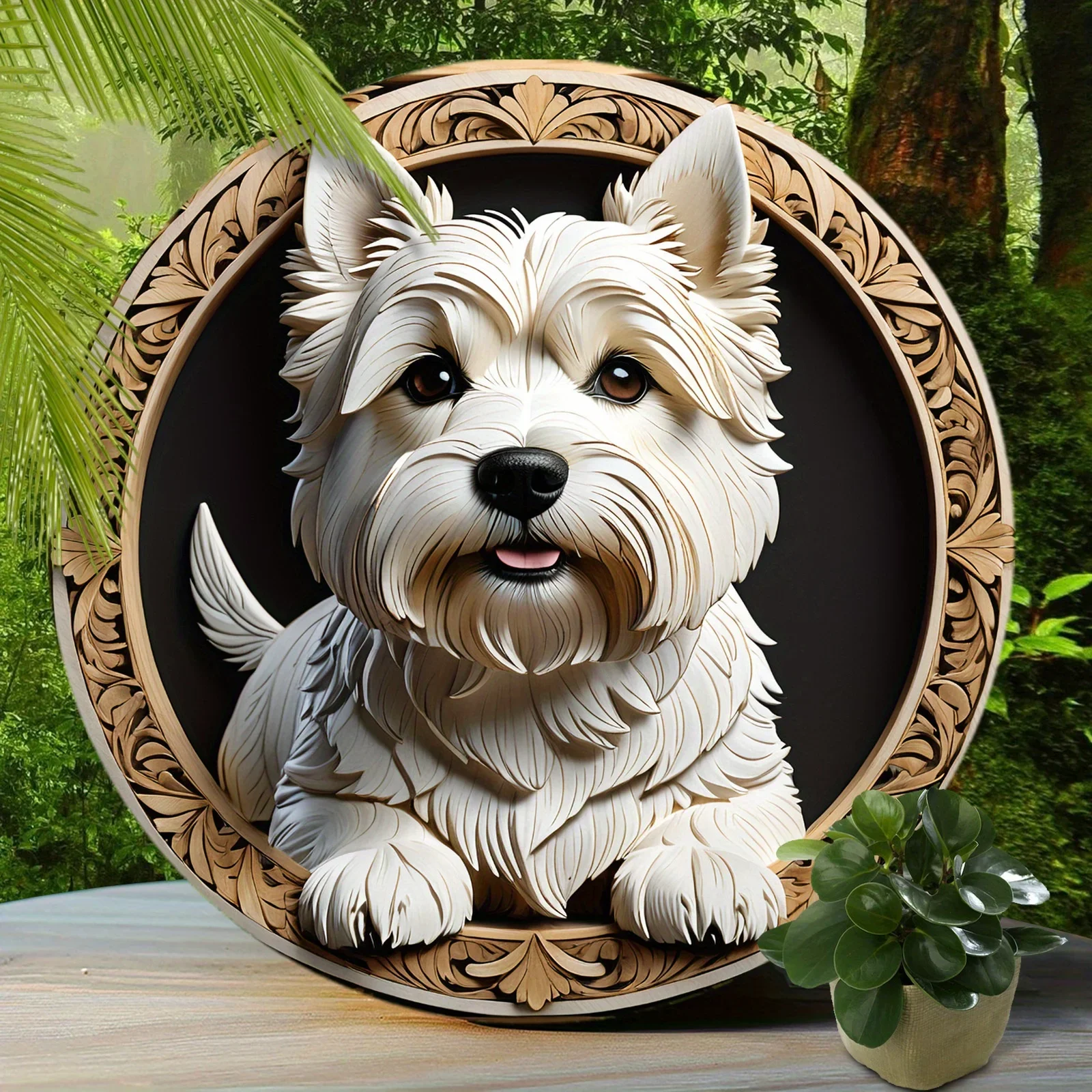 West Highland White Terrier Sign - Cute Dog Sign, Suitable For Cafe Bedroom Wall Decor, Art Aesthetic, Holiday Gift (20cm*20cm)