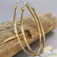 Extra Large Hammered Filled Hoop Earrings