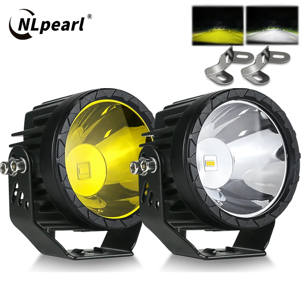 2pcs 4 Inch Led Work Light White Yellow Spotlight 12V 24V 4x4 Offroad 60W Super Bright Fog Lights For Motorcycle ATV Boat Dirt