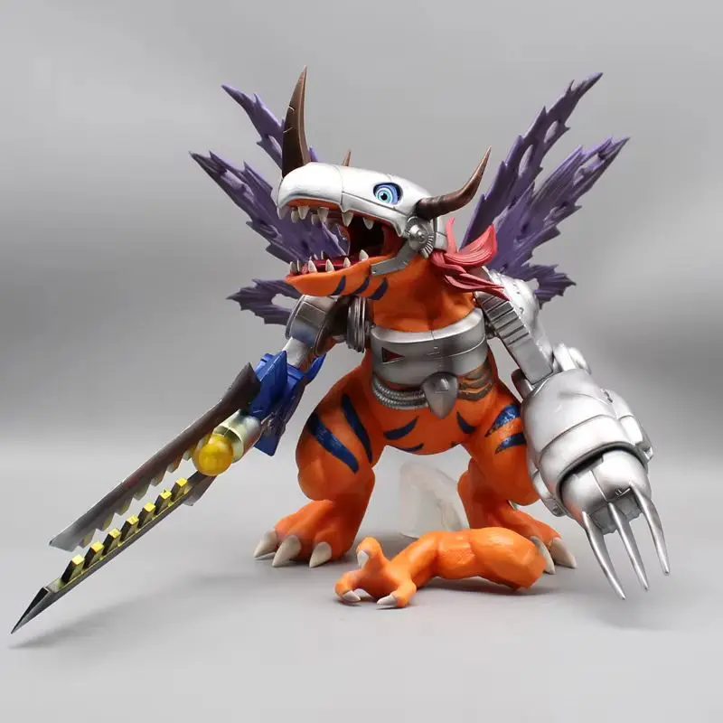 

27 см Digimon Adventure Gold Metal Greymon Аниме Фигурка Модель Статуя Мальчики Коллекция Модель Настольное Украшение Орнамент Игрушки Подарки