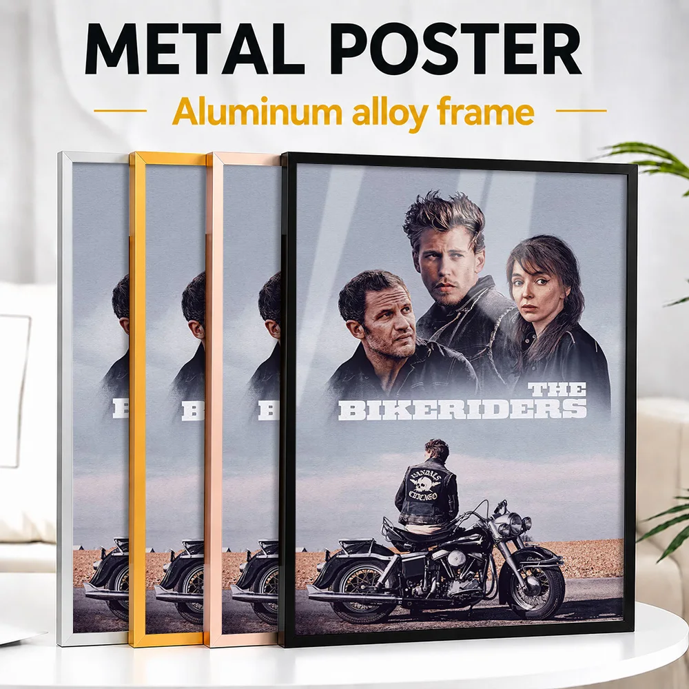 The Bikeriders Movie Framed Metal Print Customized Photo Dramatic Story Style Wall Art For Game Room Thoughtful Cinephile Gift