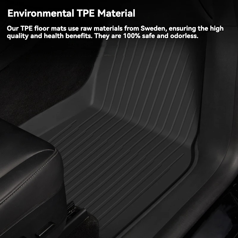 3pc Car Floor Mats for Tesla Model Y  Four Seasons Waterproof Non-slip Floor Mat NEW TPE Special Car Accessories image 3