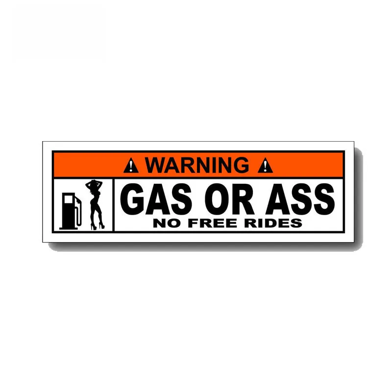 Autocollant de voiture en PVC 15cm x 4cm, autocollant Sexy d\'avertissement gaz ou cul amusant, adhésif étanche de personnalité, décoration de style