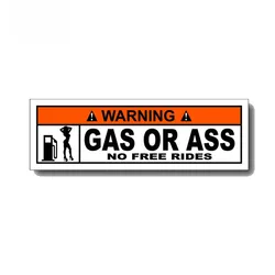 15cm*4cm Warning Sexy Gas or Ass Car Sticker Funny PVC Waterproof Decal Personality Auto Styling Decoration