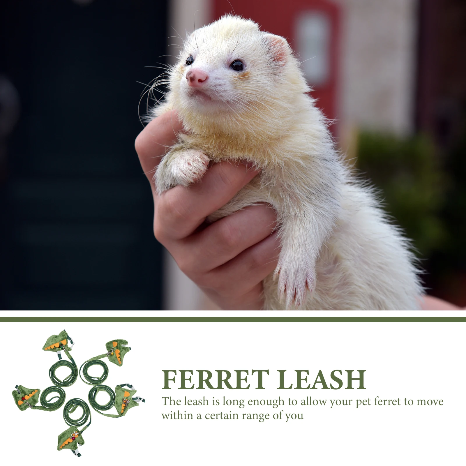 

Portable Pet Traction Harness Anti-Escaping Adjustable Ferret Leash Kit Comfortable Outdoor Walking Small Pets Leash