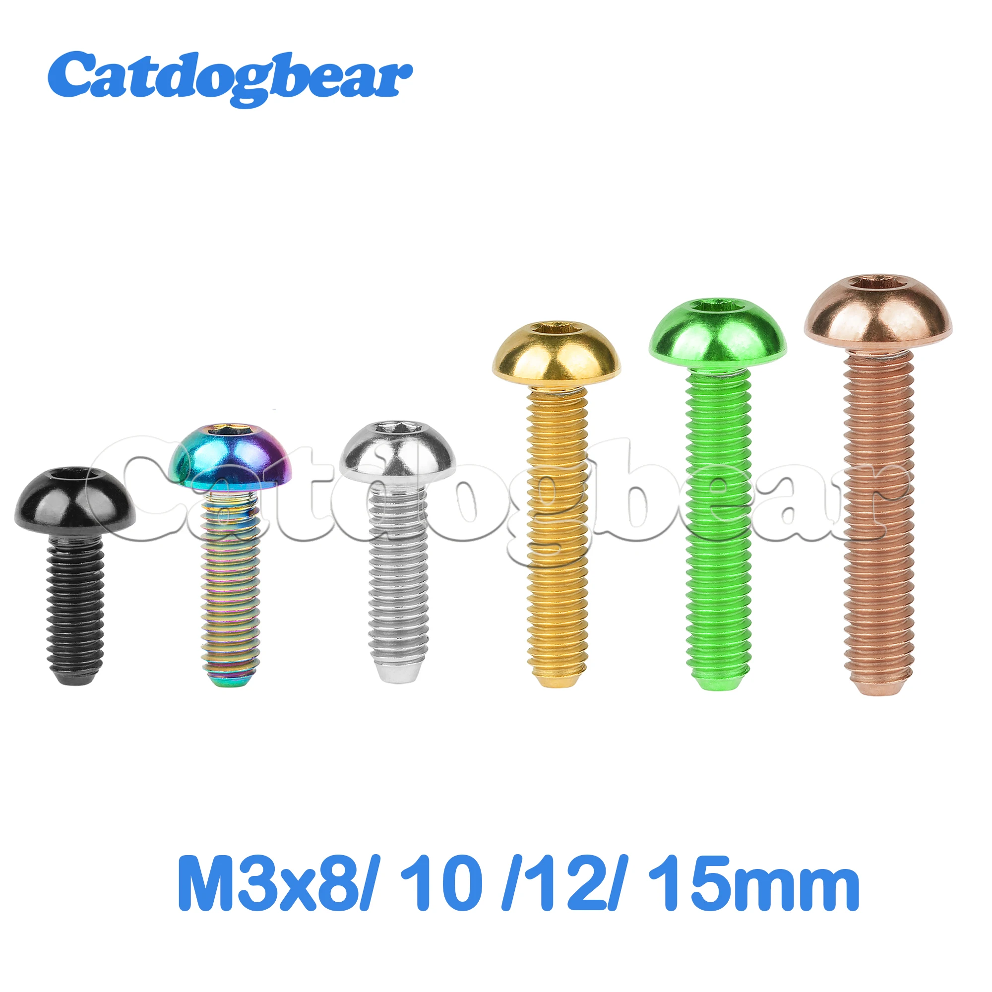 

Catdogbear Titanium Bolts M3x8 10 12 15mm Allen Key Head Ti Screws for Motorcycle Car Aeromodelling Refit