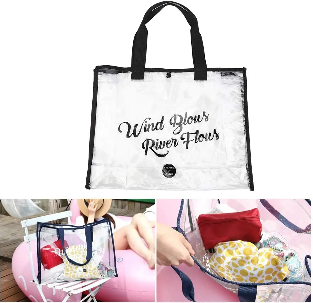 Transparent PVC Bag Travel Handle Swimming Bag for Water Training for Outdoor Makeup Bag Storage Bag for Beach Travel Organizer