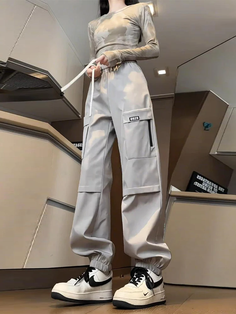 

Men's Three-Proof Fleece-Lined Pants Cargo Trousers Spring Autumn Outdoor Climbing Pants Low Waist Straight Leg Casual ...