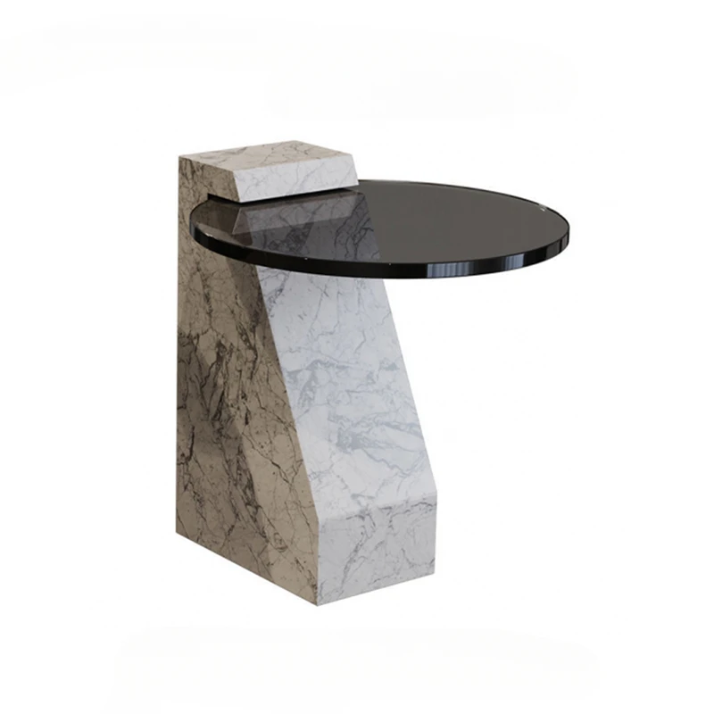 

Marble coffee table, modern living room sofa, glass edge table