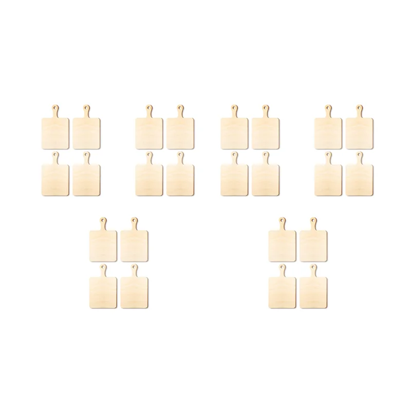 

VOFUN-24 шт. пустые мини-деревянные разделочные доски с ручкой, маленькая разделочная доска, сделай сам, домашняя кухня, кулинария, декор для овощей A