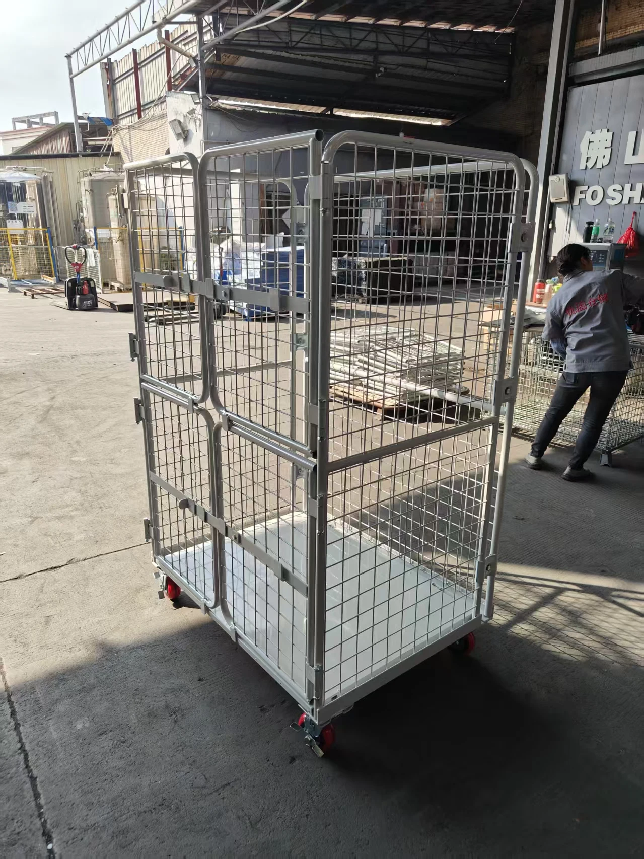 High Capacity Stackable Perforated Metal Stillage Industrial Steel Storage Bin For Logistics And Workshop Organization