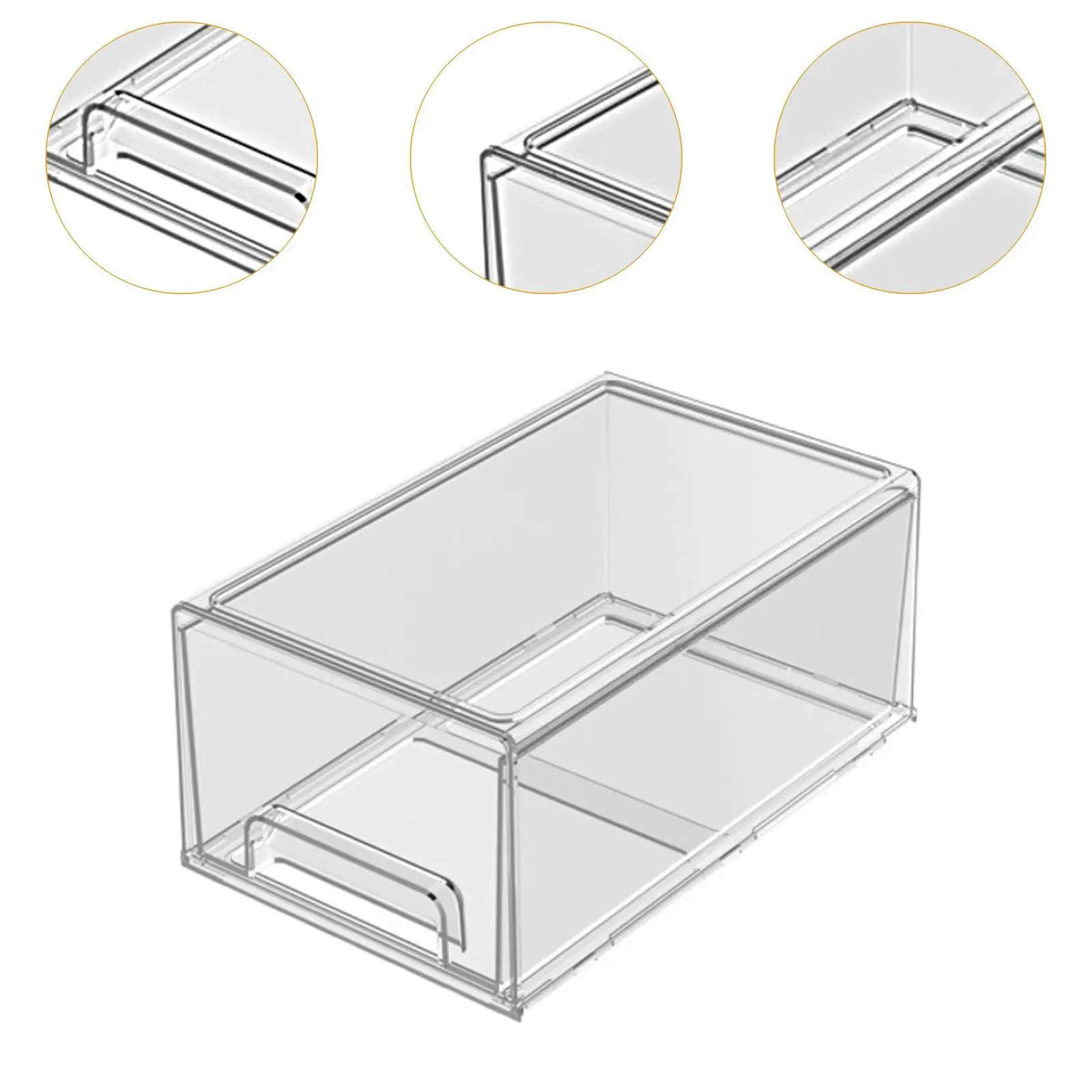 Clear Stackable Storage Drawer Toy Storage Organizer Clear Stackable Storage Bin Coffee Pod Holder for Closet Shelves Jewelry