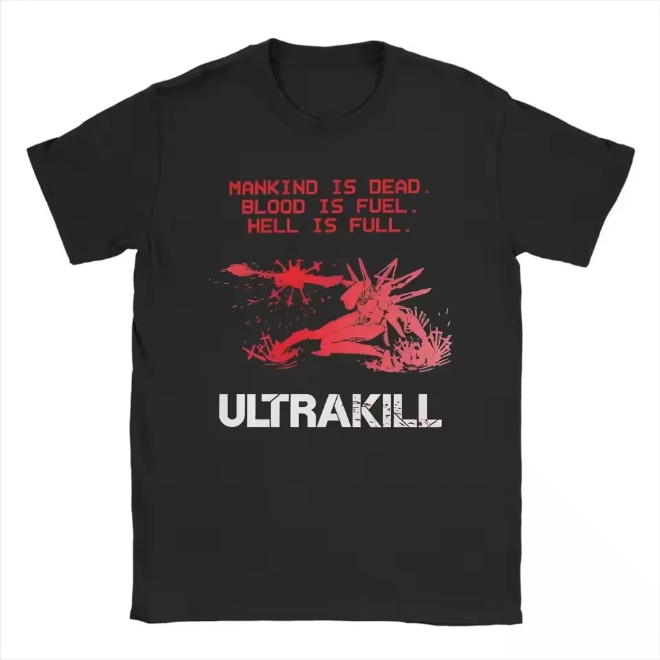 ULTRAKILL Hell T-Shirt Men Women Cotton Graphic Printed Short Sleeve Gothic Streetwear Crew Neck Summer Casual Retro Hot Sale
