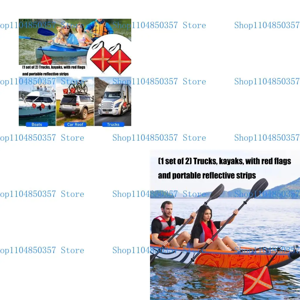 

5ASD 2PCS Kayak TOWING Предупреждающий флаг предупреждение Red Canoes Flag с Websing Kayak Flags Flags Cayak Accessories легко в