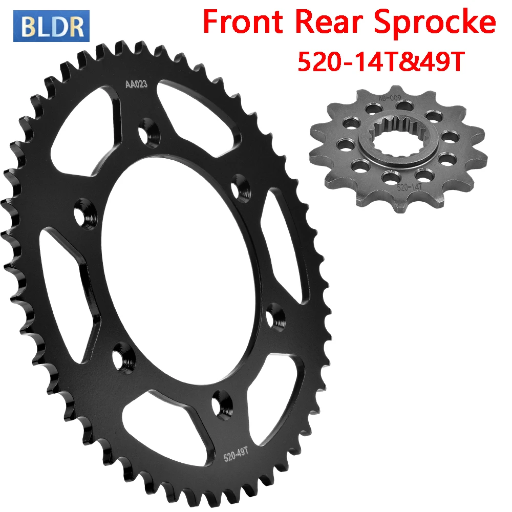 

520 14T 49T Front Rear Sprocke for Husqvarna 250 FE 2018 250 TC Heritage 300 TX 2023 for K*TM 250 SX Motocross XC 300 SX