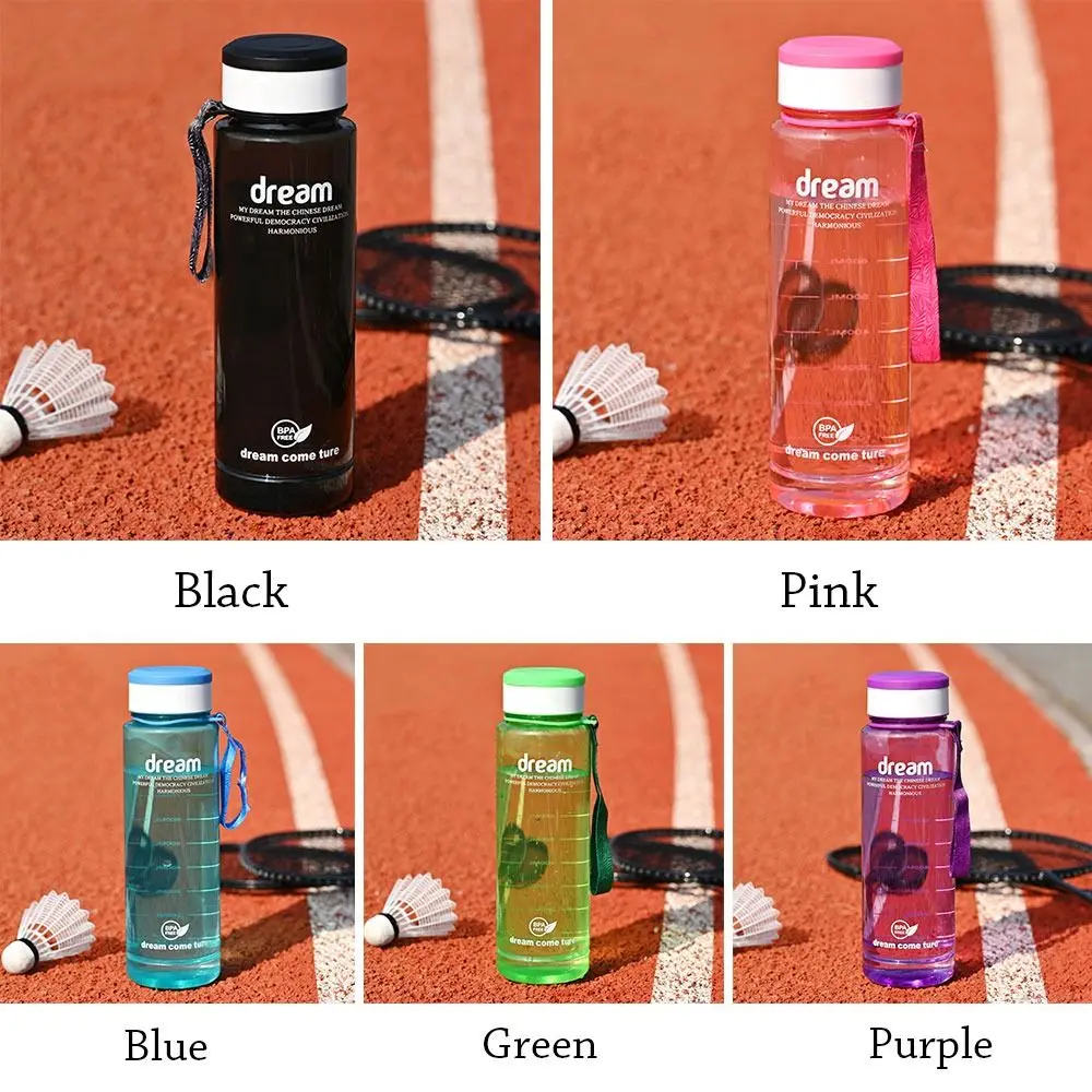 Women Men Summer Plastic Sports Water Bottle Student Large Capacity Drinking Bottle  Fitness Cup Outdoor Portable Kettle