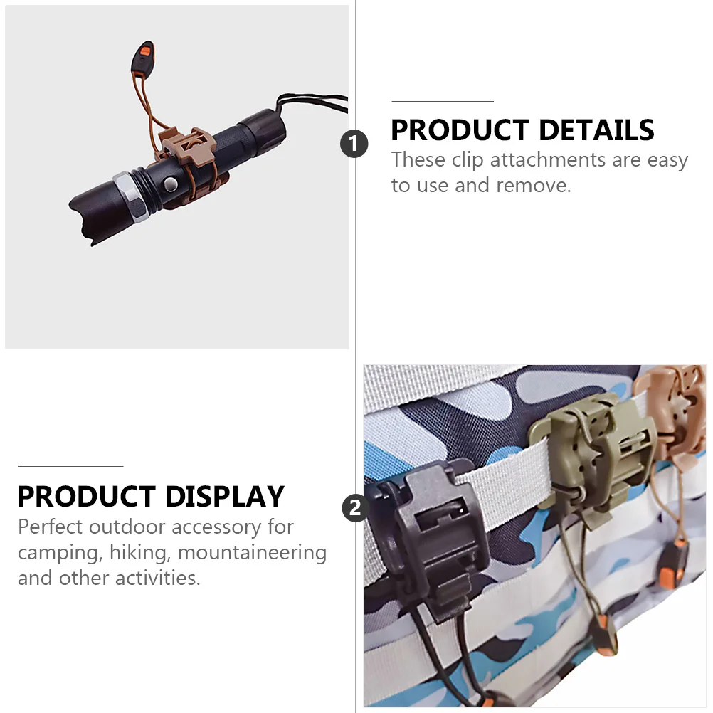 

3Pcs Backpack Strap Buckle Clip Premium Material Outdoor Gear for Flashlight Whistle Walking Outdoor Gear Clip