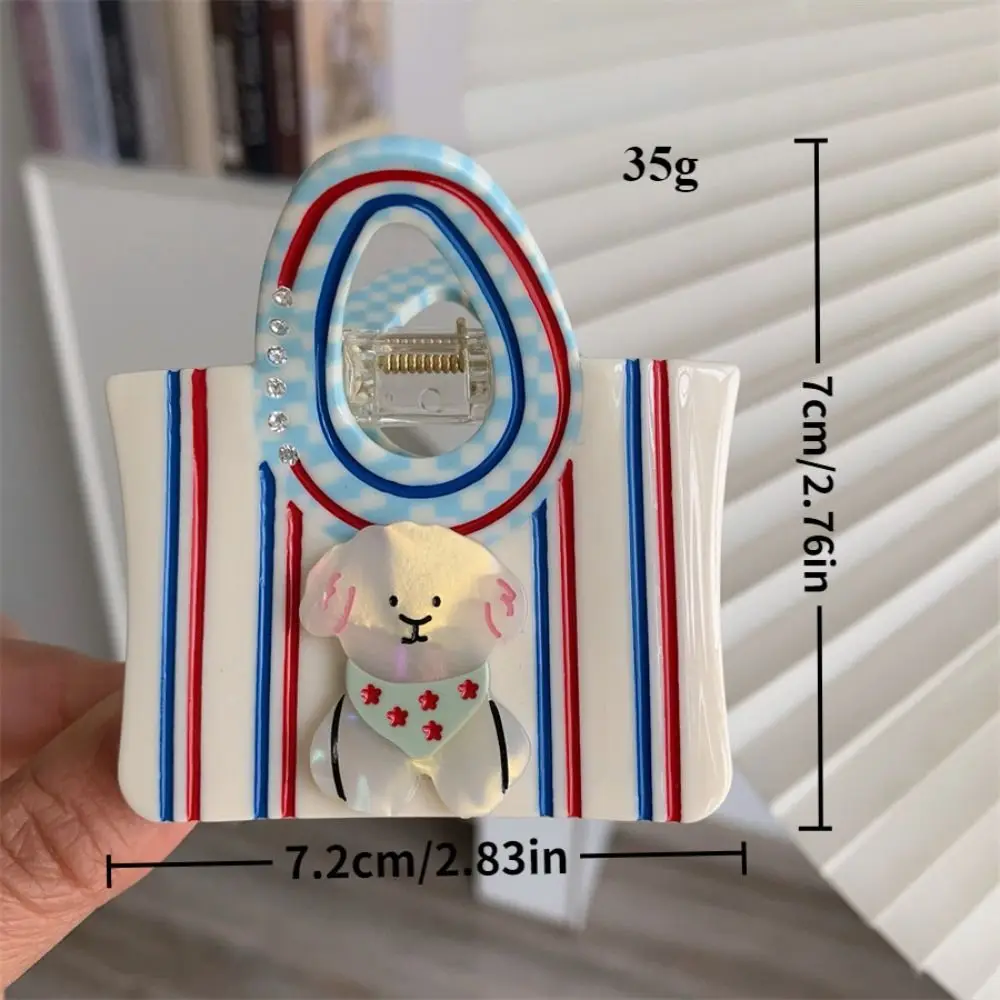 

Acetic Acid Acetate Hair Claw Flower Grab Clip Cartoon Bear Hair Clip Mini Handbag Shape Headdress Rhinestone Hairpin Daily