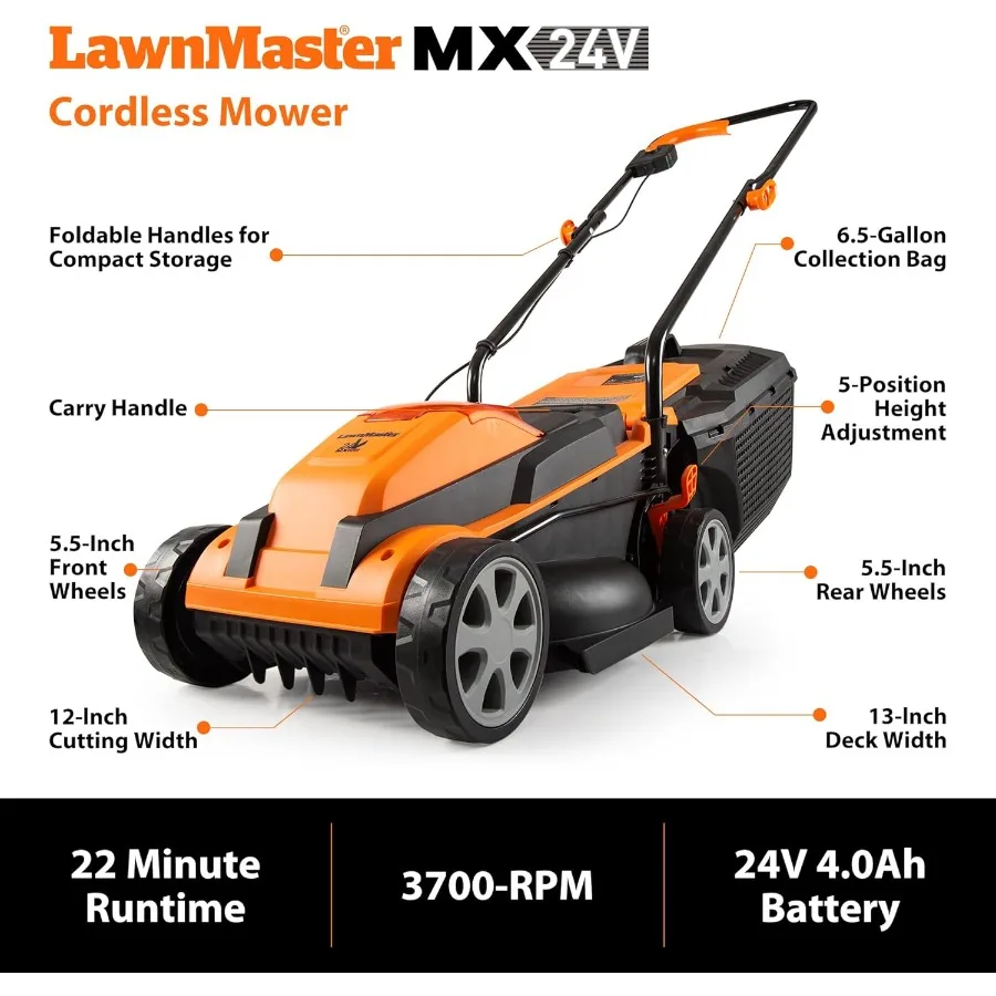 20VMWGT 24V Max 13 بوصة جزازة العشب وأداة تشذيب العشب 10 بوصة مع بطاريات وشاحن 2x4.0Ah #5