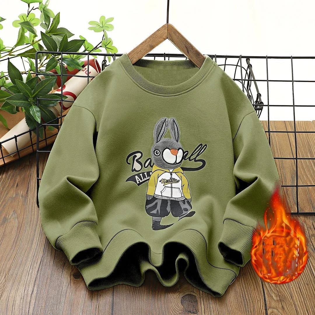 2023 New Children's Clothing Tops Kawaii Anime Crew Neck Long Sleeve Autumn Winter Thick Playful All-match Casual T-shirt