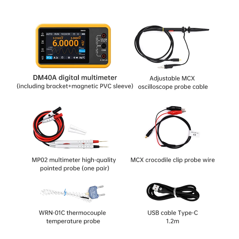 ALIENTEK DM40 Digital Multimeter Oscilloscope Signal Generator 3 in 1 50M Sample Rate Voltage Diode Handheld Automotive Tools image 3