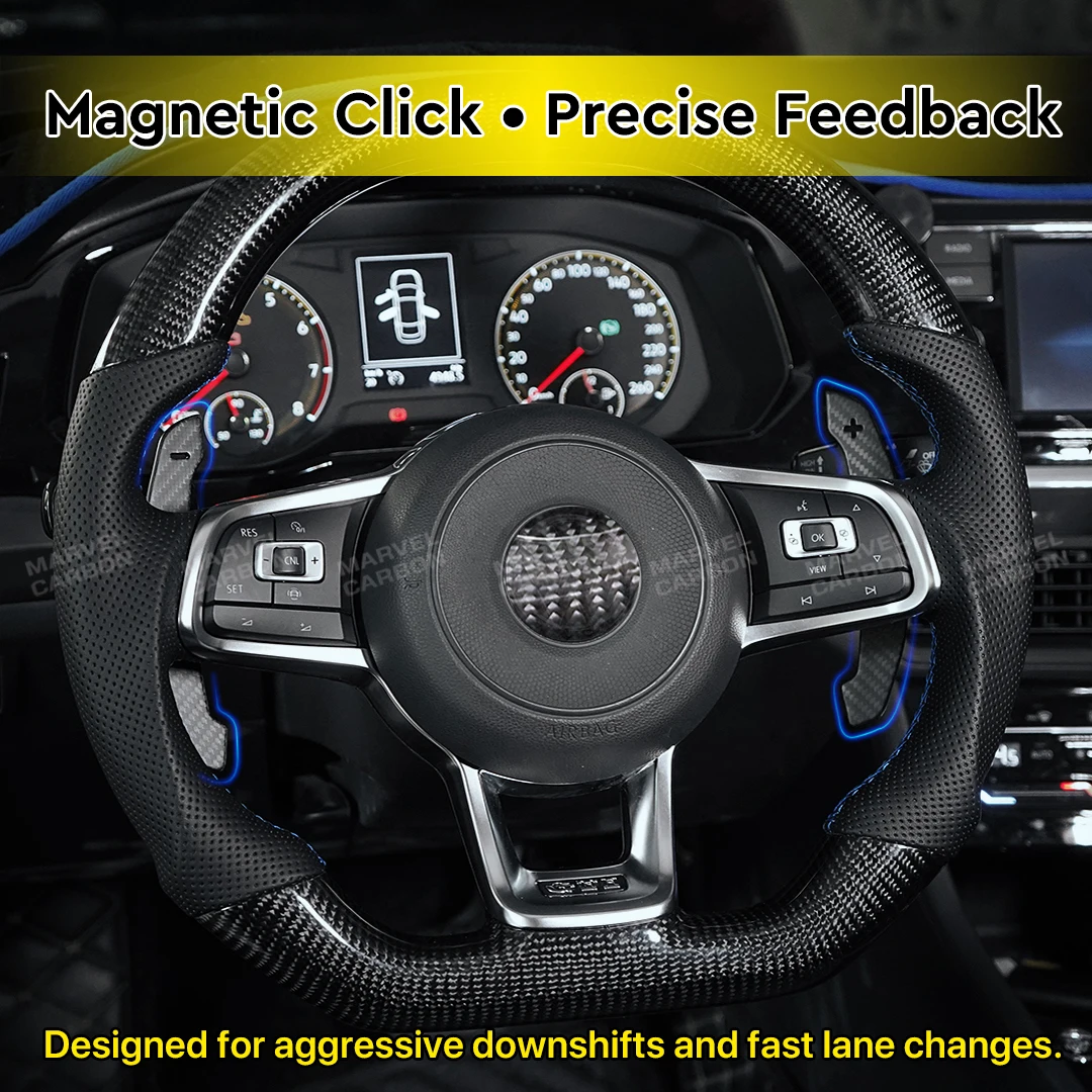 For VW Volkswagen Golf MK7 MK7.5 Golf R Scirocco Matte Carbon Fiber Magnetic Paddle Shifters with Resin Coating