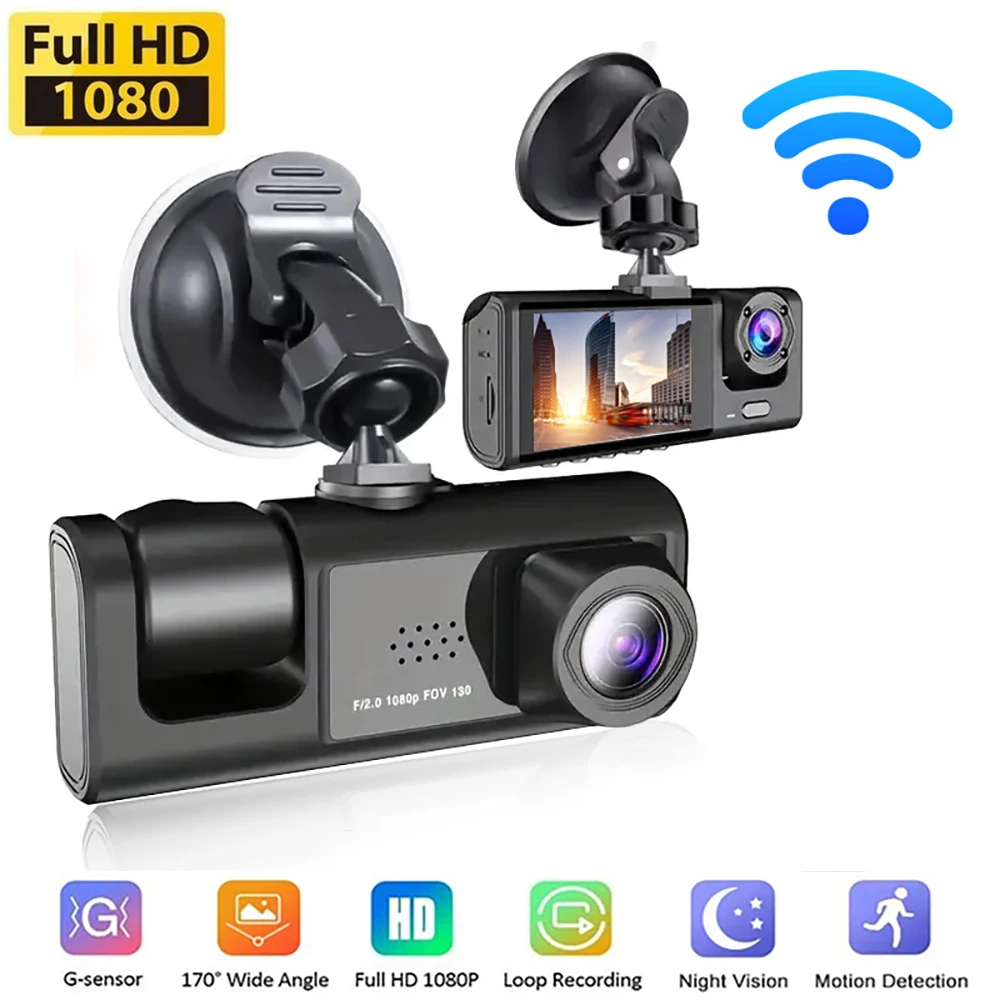 

Car DVR WiFi FHD 1080P Dash Cam Rear View Reverse Car Camera Drive Video Recorder Auto Parking Monitor Night Vision Black Box