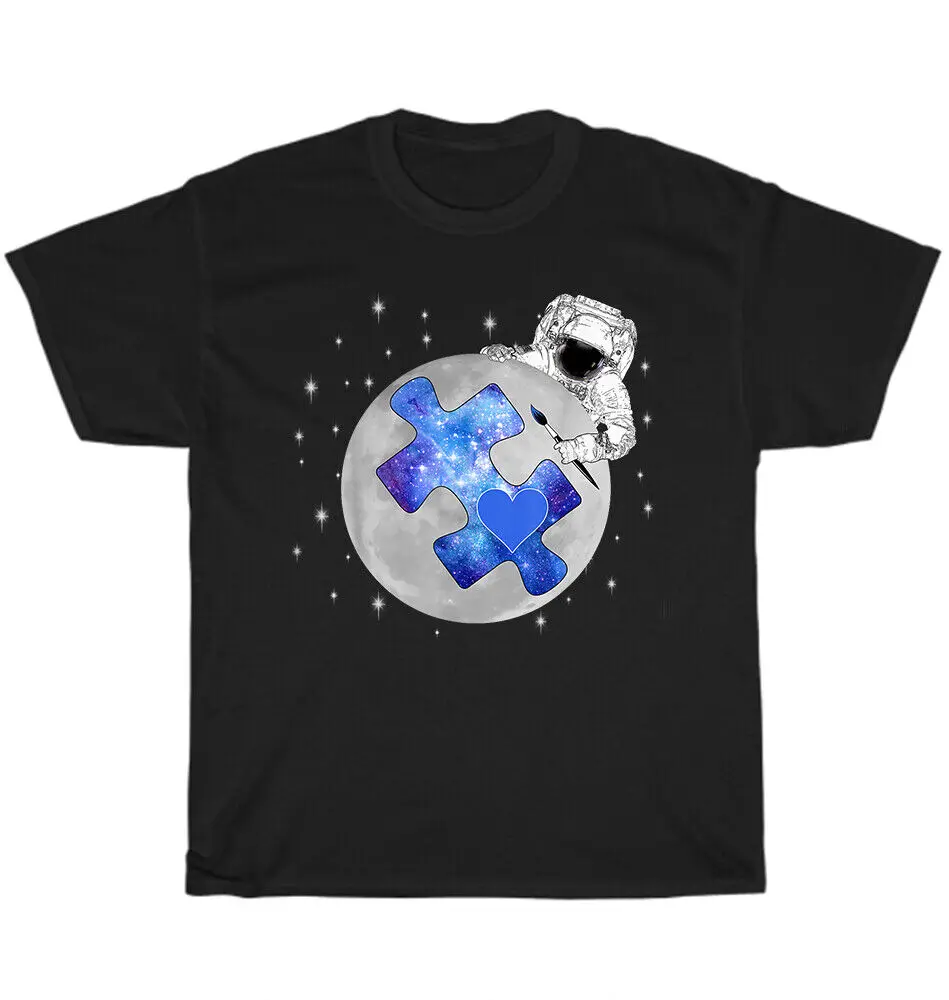 Space Stars Astronaut Autism Awareness Month Supporter T-Shirt Anime Graphic T-shirts Unisex Summer Short Sleeve