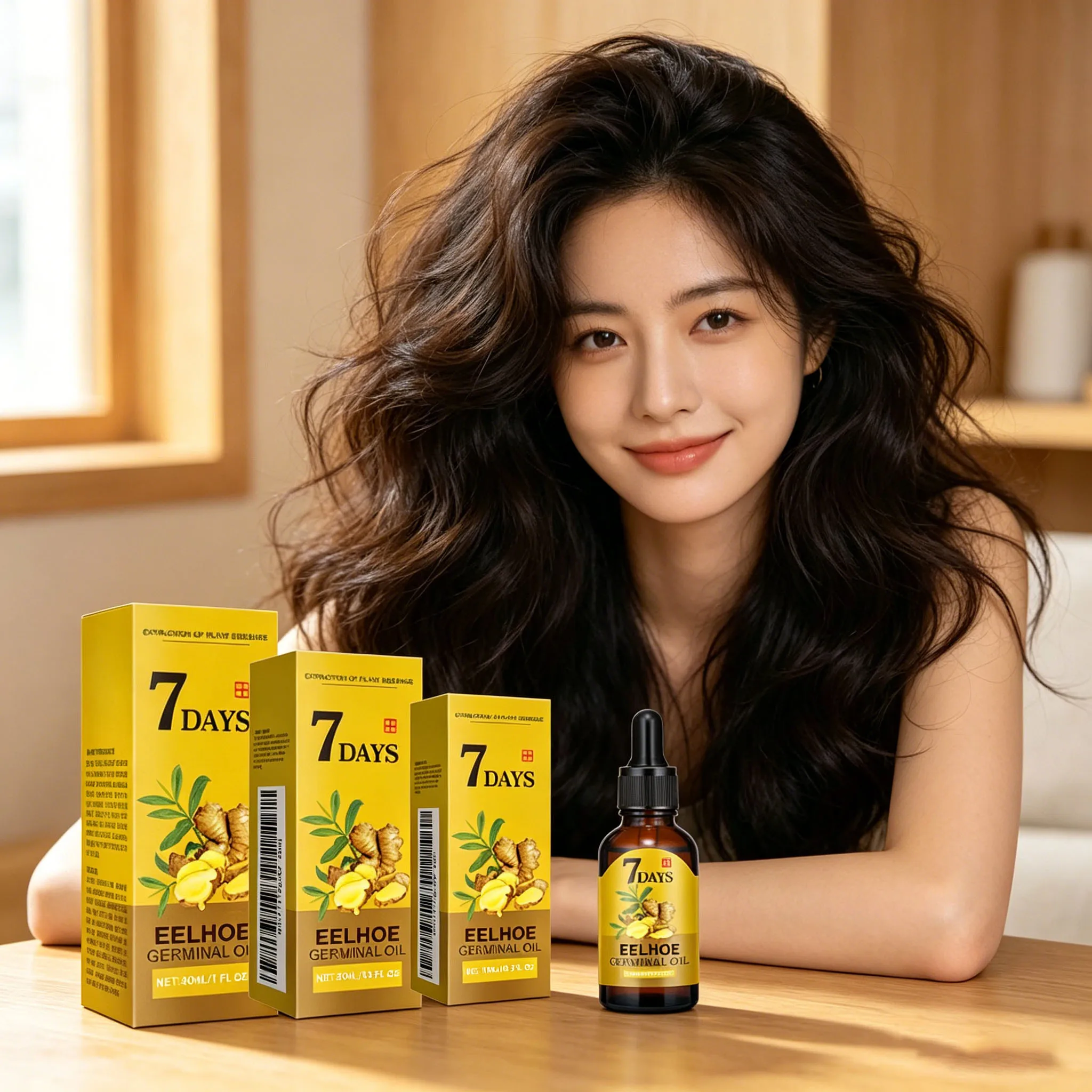Ginger Hair Growth Oil Strengthening Hair Roots Anti Thin Hair Loss Promoting Hair Regrowth Moisturizing Nourishing Hair Serum