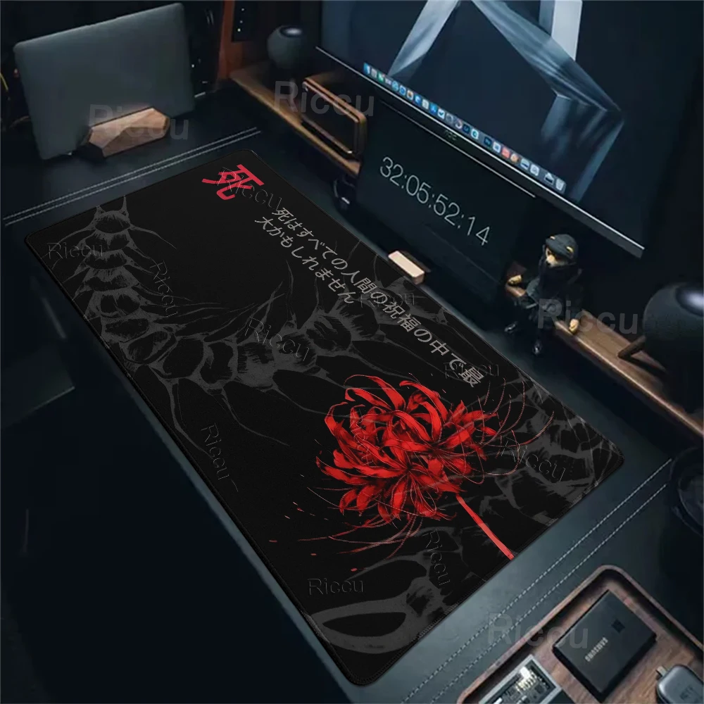 Mouse Pad Black And Red Spider Lily Gaming Home Computer Keyboard Decor New Mousepad XXL Mats Office Rubber Notebook HD Printing