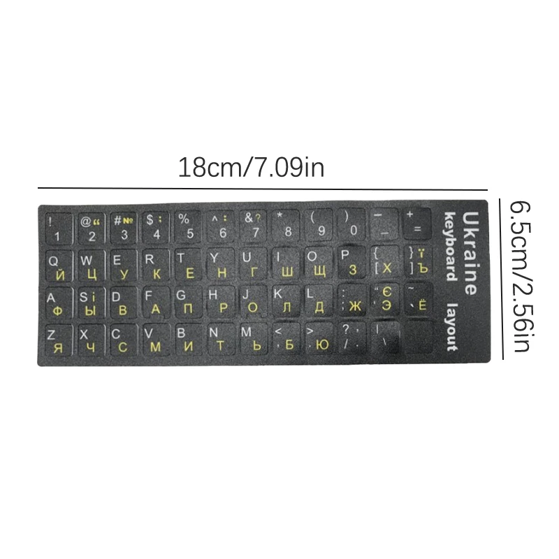 New Sale Ukraine Language Ukrainian Keyboard Sticker  Durable Alphabet Black Background White Letters for Universal PC Laptop