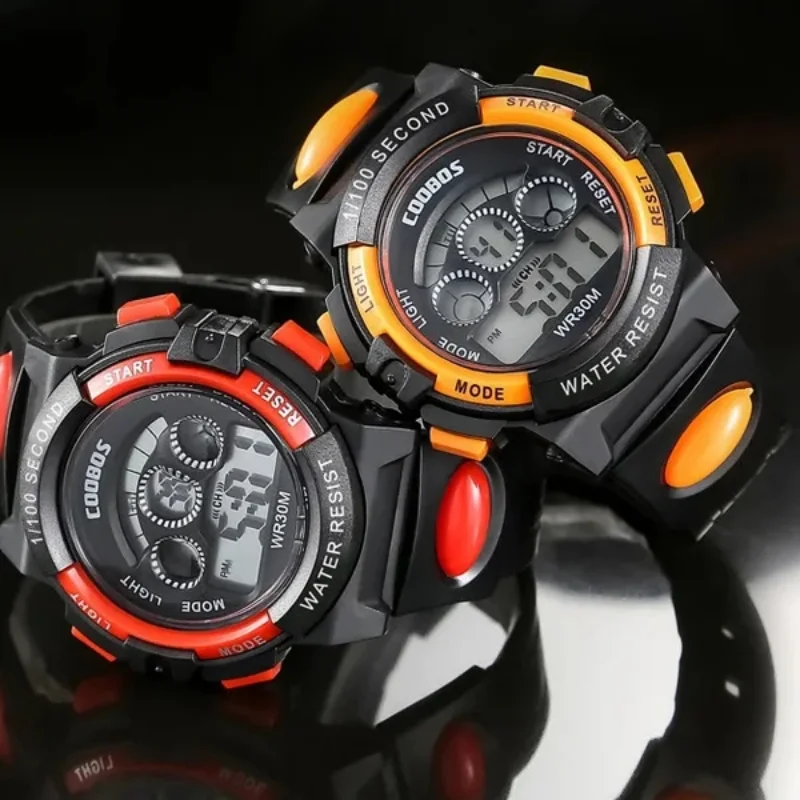 Relógios eletrônicos infantis cor luminosa dial vida à prova dwaterproof água multi-função luminosa despertadores relógio para meninos e meninas