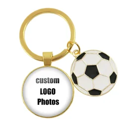 Custom Football Team Logo Photo Keychain Favorite League Team Football Star National Flag Keychain Gift for Football Lovers