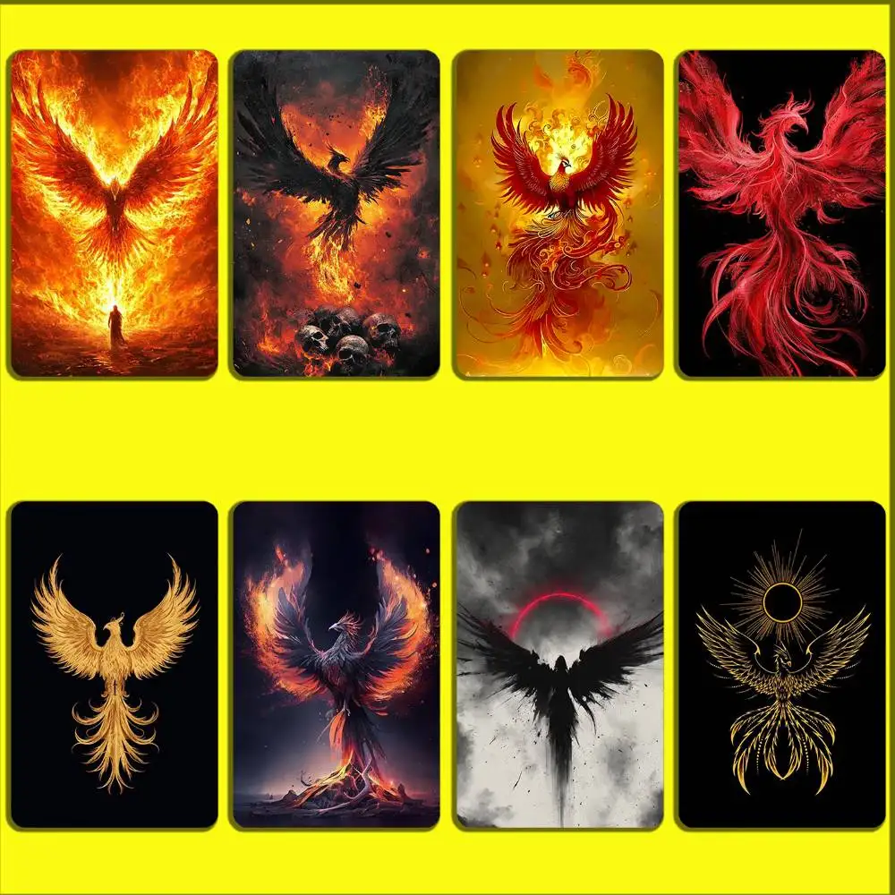 

Cool Phoenix Fire Card Stickers For Debit Bank Credit Cards Metro Bus Pass Sticker Decoration Cover Skin