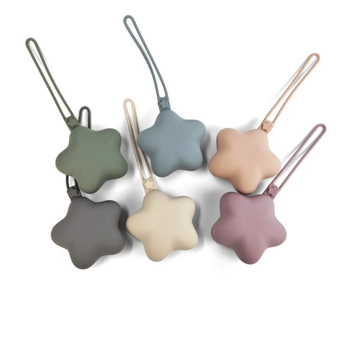 Pentagram silicone storage bag, used for storing headphones/keys/coins, portable and hanging, suitable for baby strollers