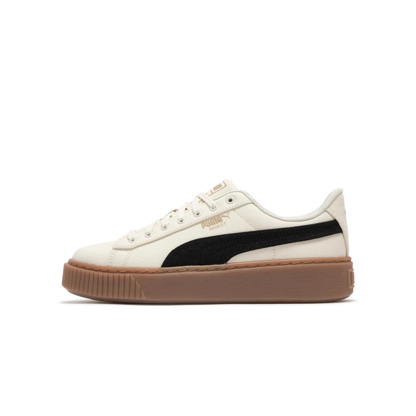 Puma Suede Platform Rihanna Casual, Soft, Premium, Comfortable, Platform, Low-Top Sneakers for Women, Beige and Black 399251-01