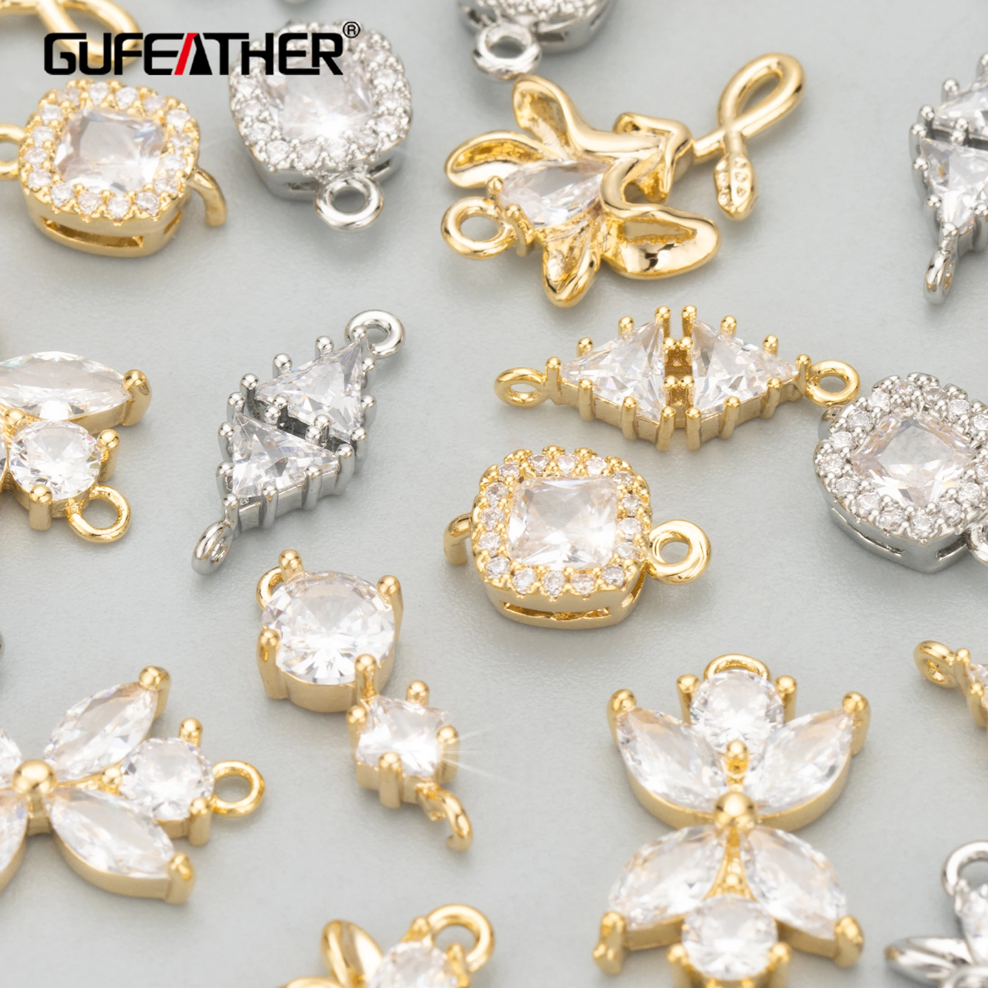 

GUFEATHER MC73,jewelry accessories,18k gold rhodium plated,nickel free,copper,zircon,jewelry making,charm,diy pendants,10pcs/lot